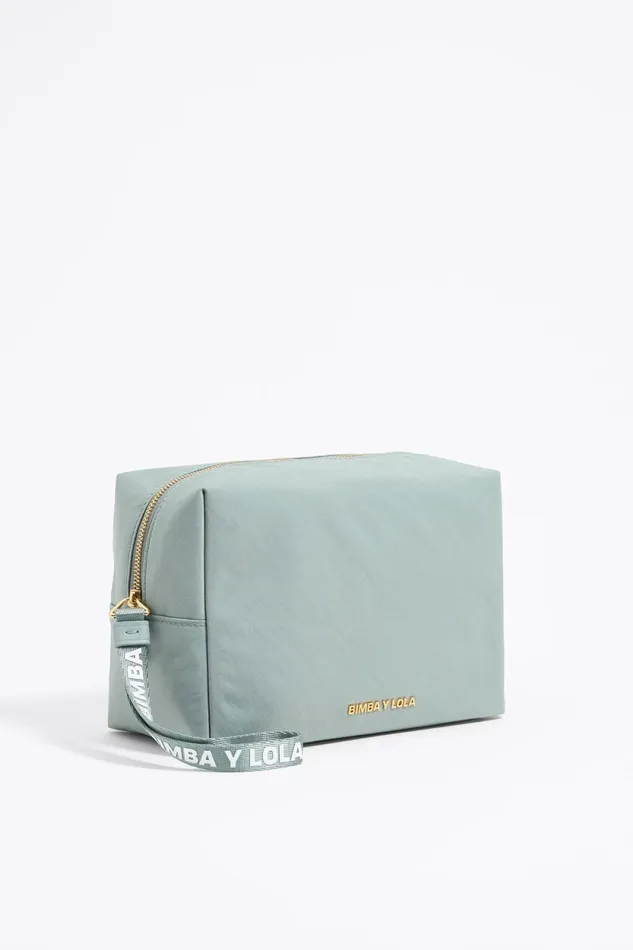 Large Aquamarine Nylon Makeup Case Lake Green Women Bimba Y Lola Vanity Pouches Large Aquamarine Nylon Makeup Case Lake Green Women Bimba Y Lola Vanity Pouches