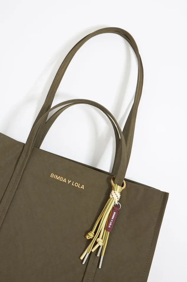 Large Khaki Nylon Shopper Bag Khaki Women Bimba Y Lola Shoppers Large Khaki Nylon Shopper Bag Khaki Women Bimba Y Lola Shoppers