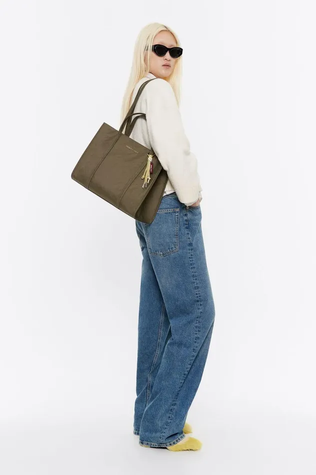 Large Khaki Nylon Shopper Bag Khaki Women Bimba Y Lola Shoppers Large Khaki Nylon Shopper Bag Khaki Women Bimba Y Lola Shoppers