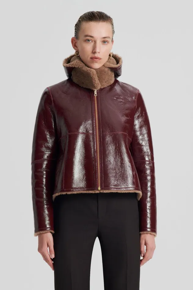 Leather Women Scanlan Theodore SHEARLING JACKET Rasbrrycamel Leather Women Scanlan Theodore SHEARLING JACKET Rasbrrycamel