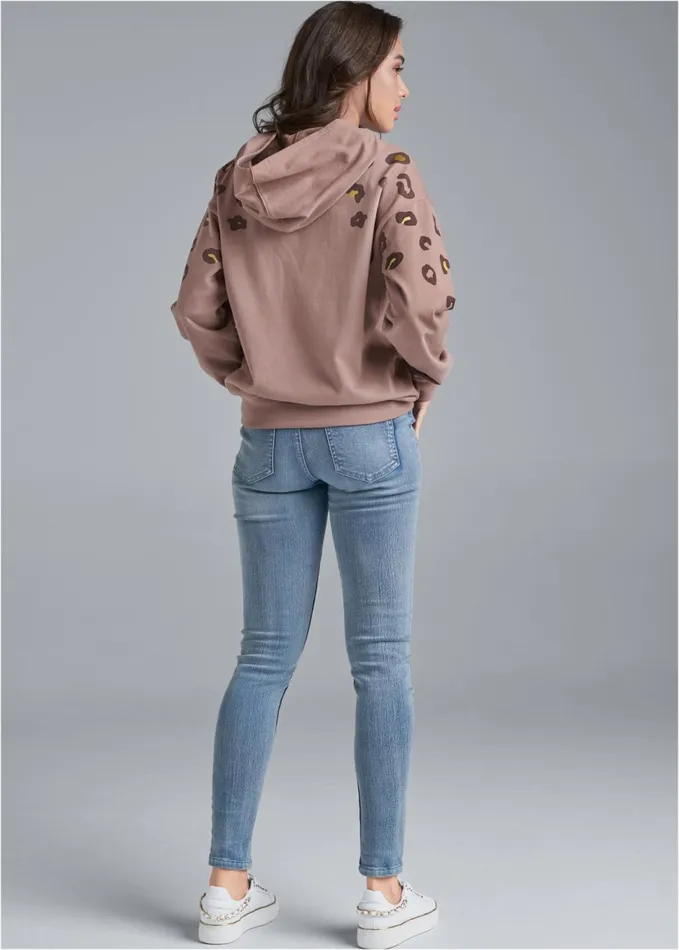 LEOPARD SWEATSHIRT Taupe Women VENUS Sweatshirts and Hoodies