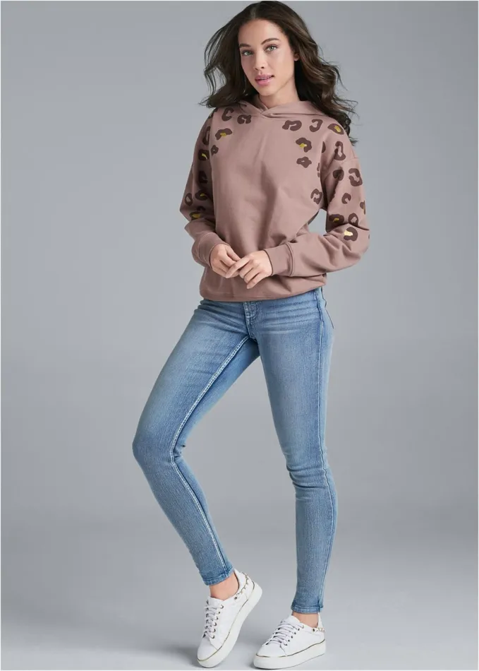 LEOPARD SWEATSHIRT Taupe Women VENUS Sweatshirts and Hoodies