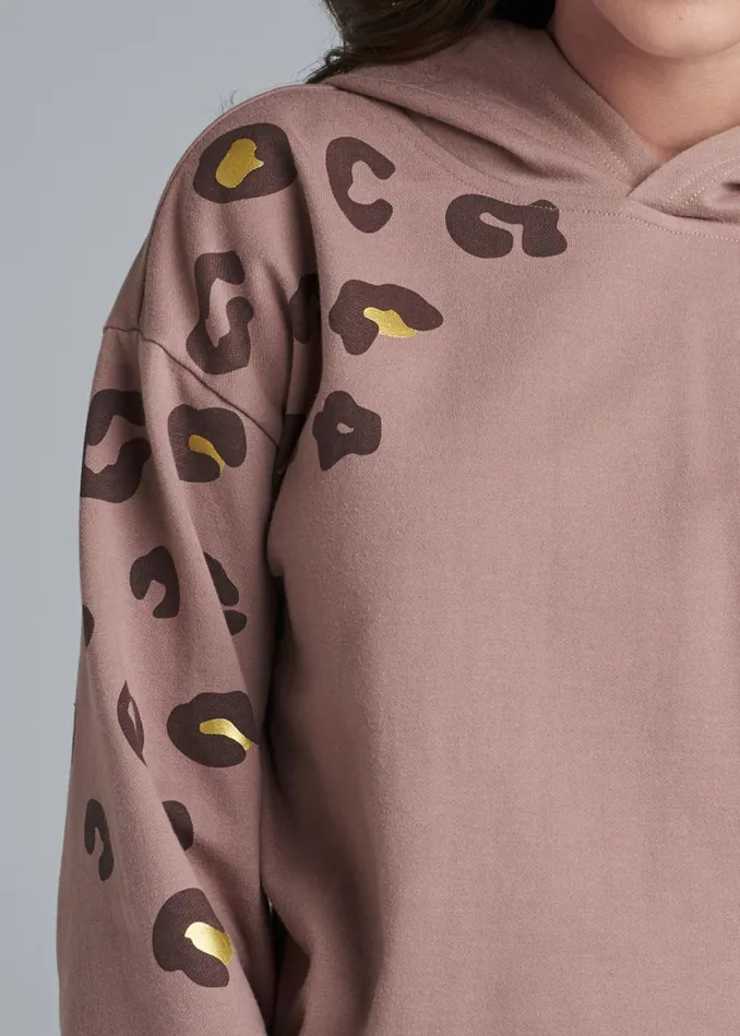 LEOPARD SWEATSHIRT Taupe Women VENUS Sweatshirts and Hoodies