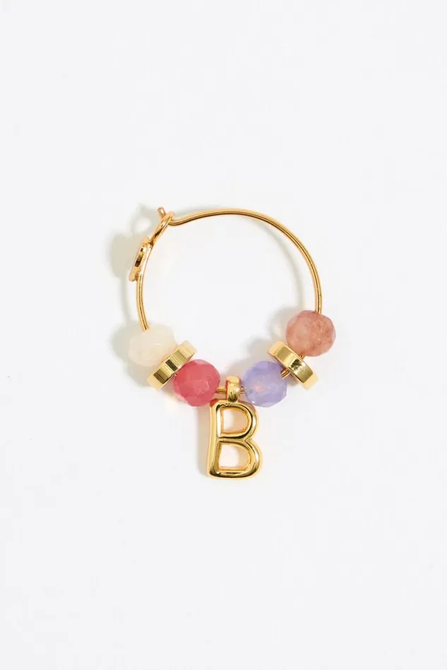 Letter B Multicolor Stones Earrings Gold Women Bimba Y Lola Jewelry Letter B Multicolor Stones Earrings Gold Women Bimba Y Lola Jewelry