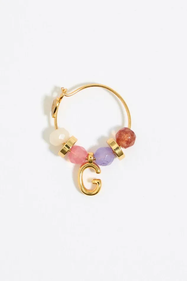 Letter G Multicolor Stones Earrings Gold Women Bimba Y Lola Alphabet Letter G Multicolor Stones Earrings Gold Women Bimba Y Lola Alphabet