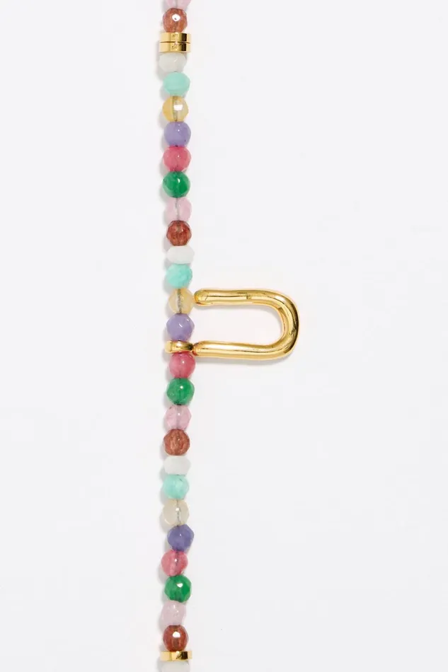 Letter U Multicolor Stones Bracelet Gold Women Bimba Y Lola Alphabet Letter U Multicolor Stones Bracelet Gold Women Bimba Y Lola Alphabet