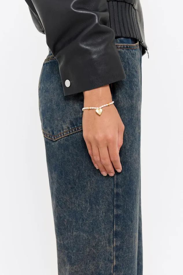 Letter W Heart And Pearl Bracelet Gold Women Bimba Y Lola Alphabet Letter W Heart And Pearl Bracelet Gold Women Bimba Y Lola Alphabet