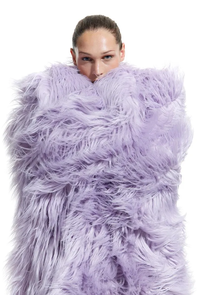 Lilac Fur Maxi Coat Lilac Women Bimba Y Lola Bimba Y Palomo Lilac Fur Maxi Coat Lilac Women Bimba Y Lola Bimba Y Palomo