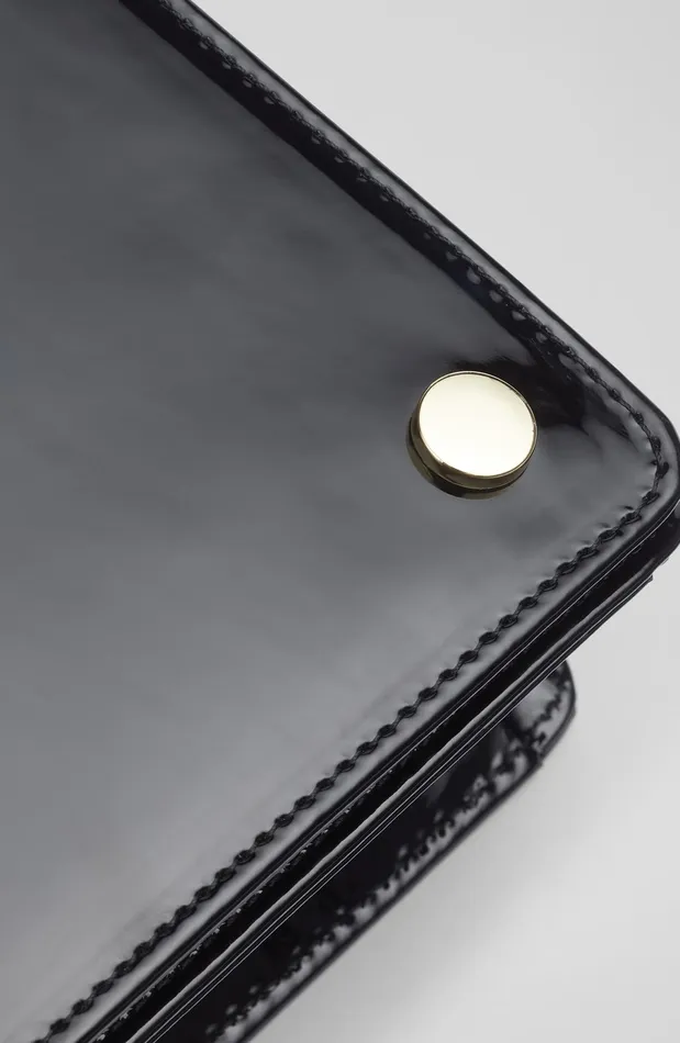 LK Bennett Cici Black Patent Leather Clutch Bag Women Clutch Bags