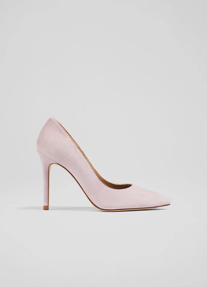 LK Bennett Fern Plum Suede Pointed Toe Courts Women Court Shoes