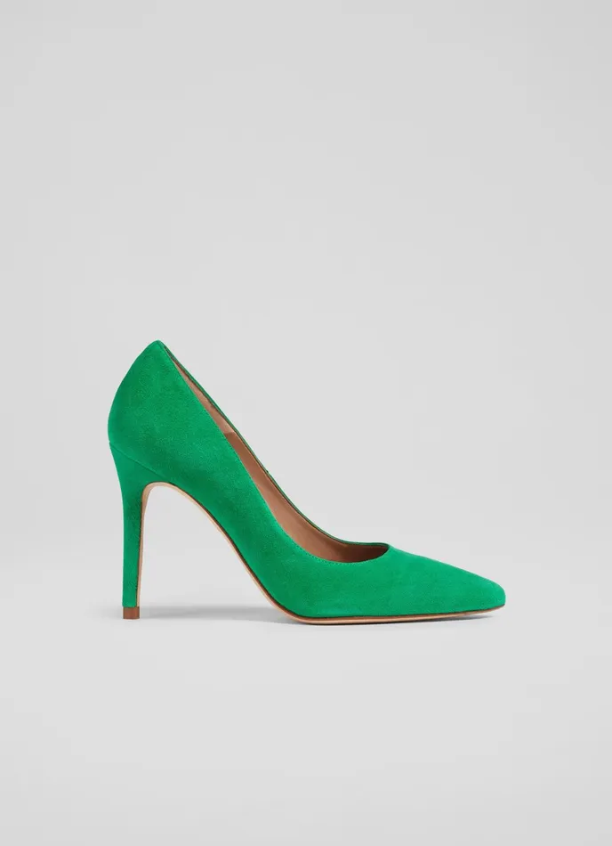 LK Bennett Fern Plum Suede Pointed Toe Courts Women Court Shoes