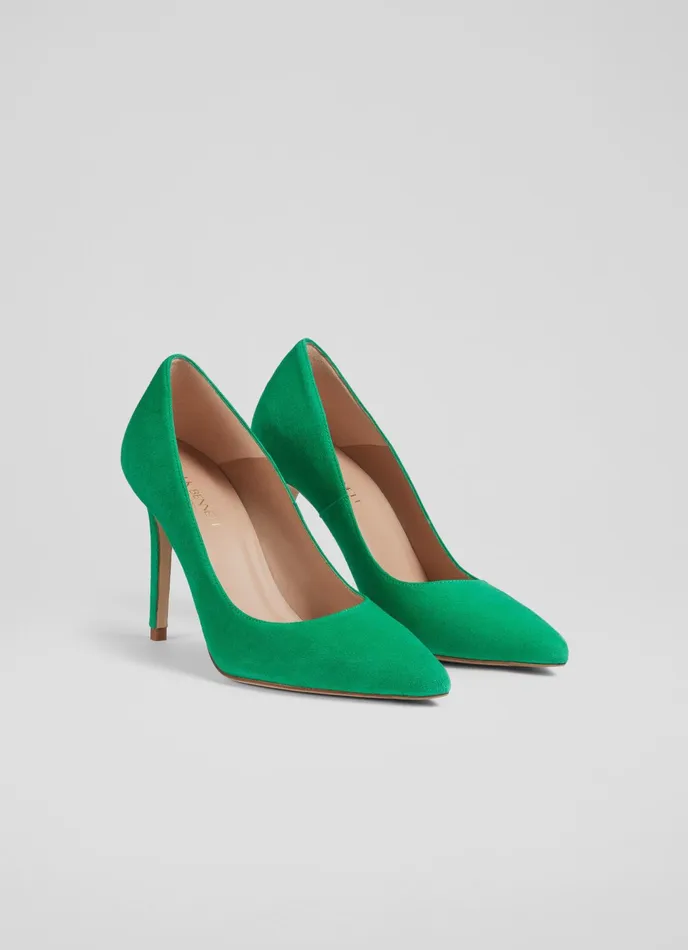 LK Bennett Fern Plum Suede Pointed Toe Courts Women Court Shoes