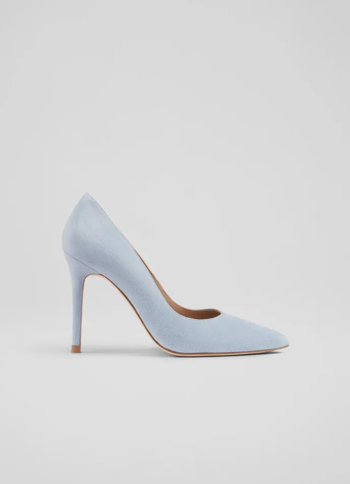 LK Bennett Fern Plum Suede Pointed Toe Courts Women Court Shoes