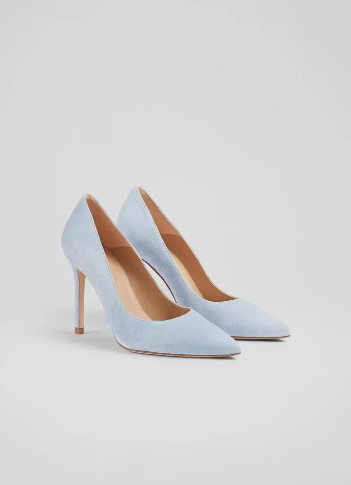 LK Bennett Fern Plum Suede Pointed Toe Courts Women Court Shoes
