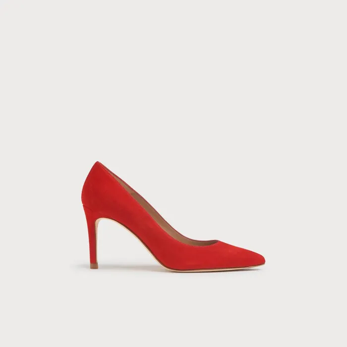 LK Bennett Floret Black Suede Pointed Toe Courts Women Court Shoes