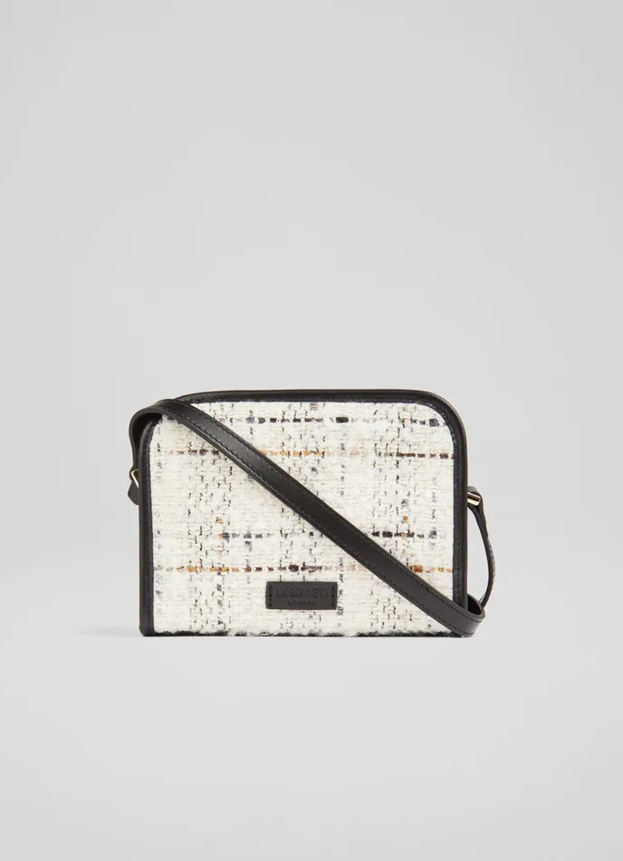 LK Bennett Gigi Cream Tweed Crossbody Bag Women CrossBody Bags