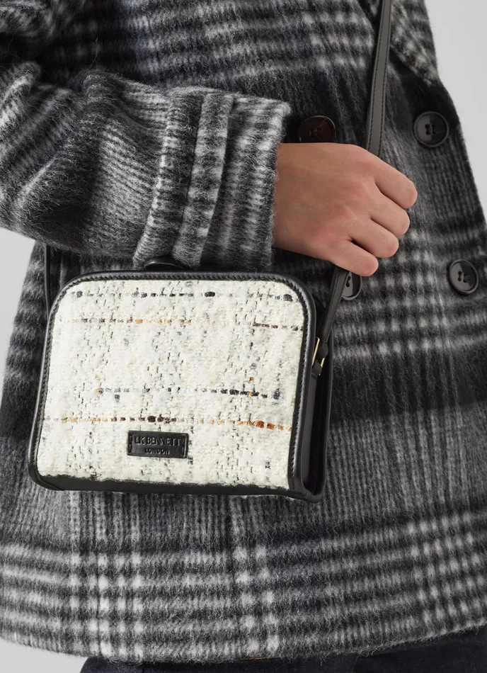 LK Bennett Gigi Cream Tweed Crossbody Bag Women CrossBody Bags