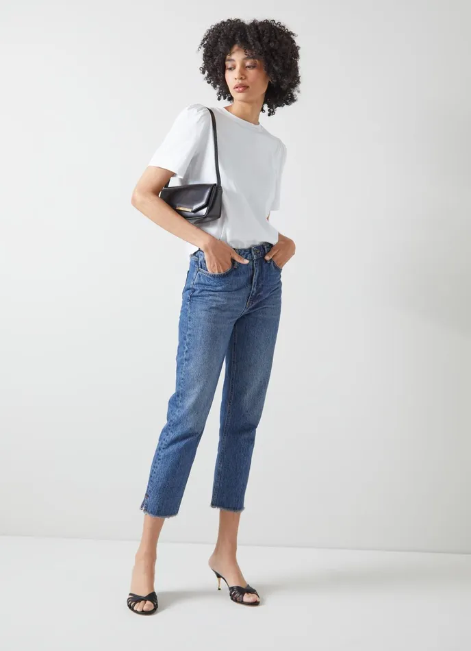 LK Bennett Issy Black Organic Cotton TShirt Women Tops