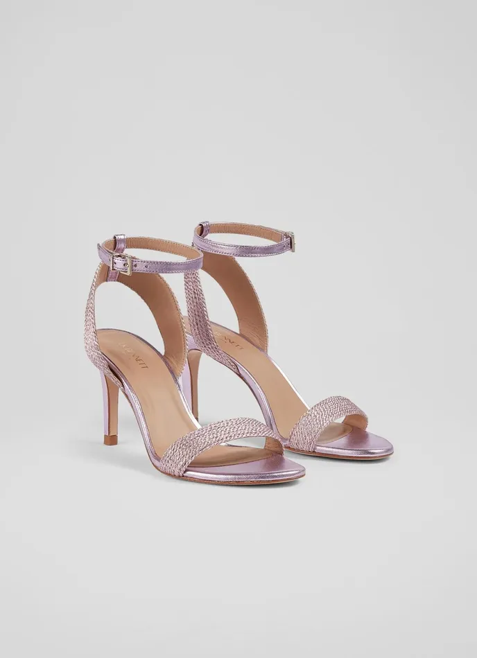 LK Bennett Ivette Gold Metallic Rope Sandals Women Sandals