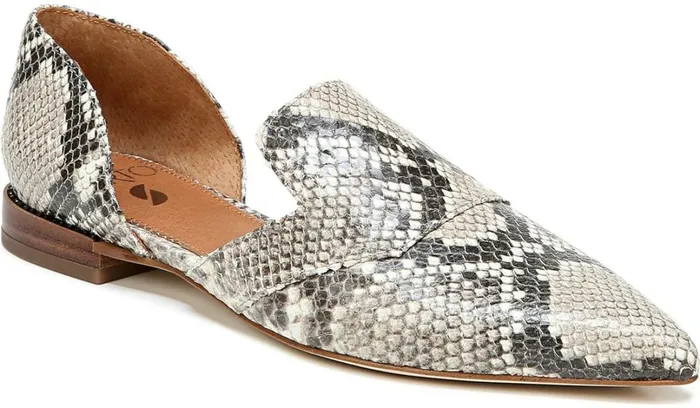 Loafers Women Franco Sarto Sarto Toby D039Orsay Flat Roccia Snake Print Leather