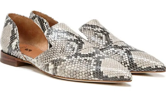 Loafers Women Franco Sarto Sarto Toby D039Orsay Flat Roccia Snake Print Leather
