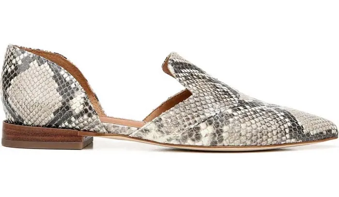 Loafers Women Franco Sarto Sarto Toby D039Orsay Flat Roccia Snake Print Leather