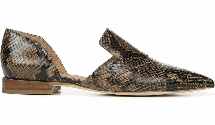 Loafers Women Franco Sarto Sarto Toby D039Orsay Flat Taupe Snake Leather