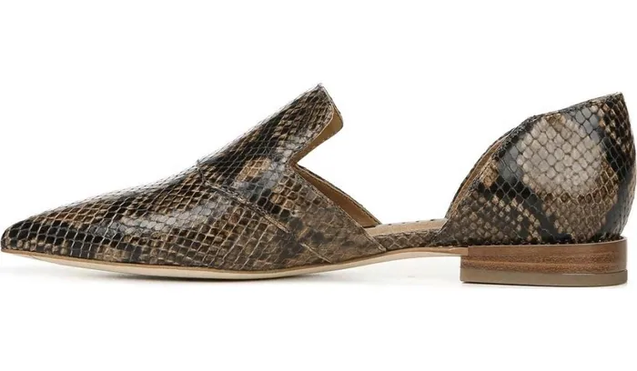 Loafers Women Franco Sarto Sarto Toby D039Orsay Flat Taupe Snake Leather