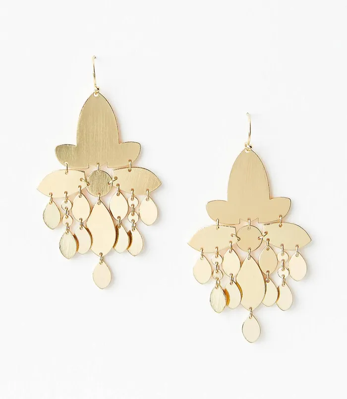 LOFT Brushed Chandelier Earrings Gold Women Jewelry