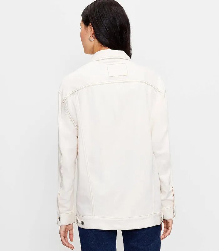 LOFT Denim Trucker Jacket In Natural White Natural White Women Jackets and Blazers