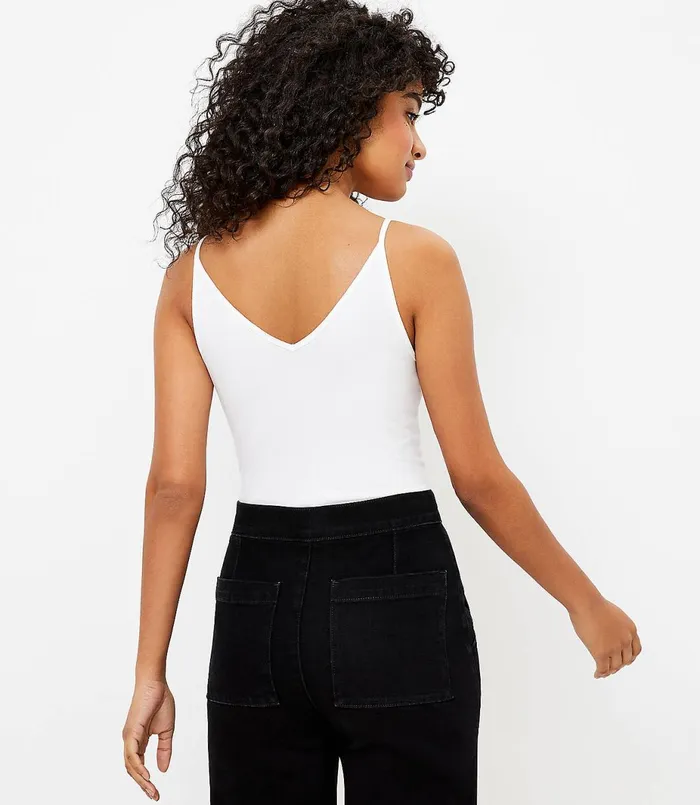 LOFT Double V Cami White Women Tees