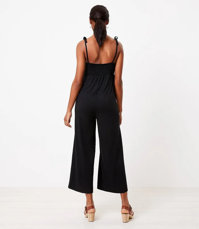 LOFT LOFT Beach Strappy Jumpsuit Black Women Work Dresses