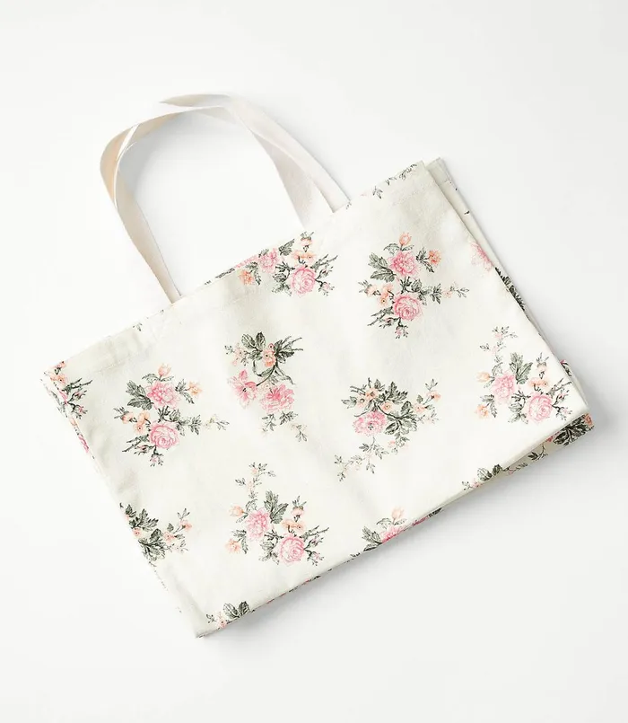 LOFT Lou and Grey Bouquet Tote Bag Whisper White Women Loungewear