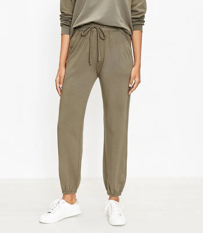 LOFT Lou and Grey Summersoft Sweatpants Desert Green Women Loungewear