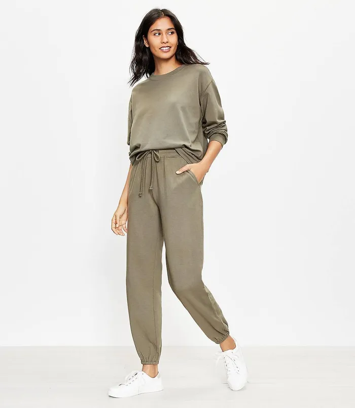 LOFT Lou and Grey Summersoft Sweatpants Desert Green Women Loungewear