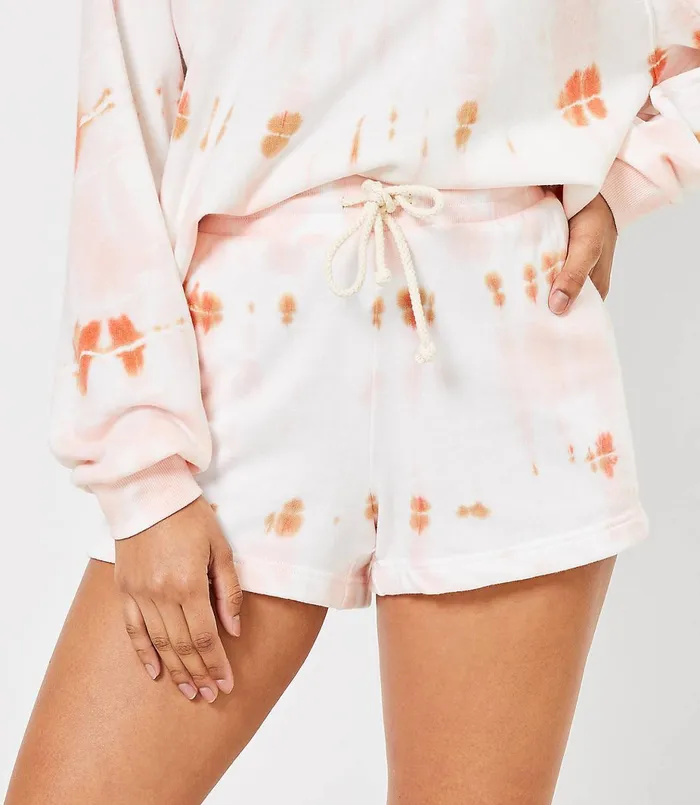 LOFT Lou and Grey Tie Dye Terry Shorts Summer Sky Blue Women Loungewear