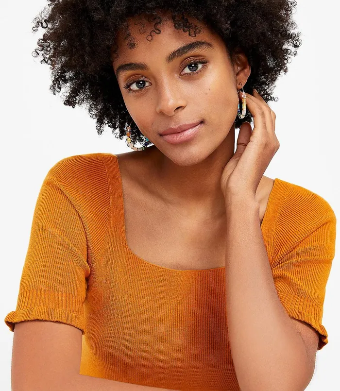 LOFT Square Neck Sweater Moroccan Spice Women Sweaters