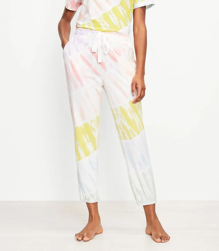 LOFT Starburst Tie Dye Pajama Joggers Multi Women Sleepwear