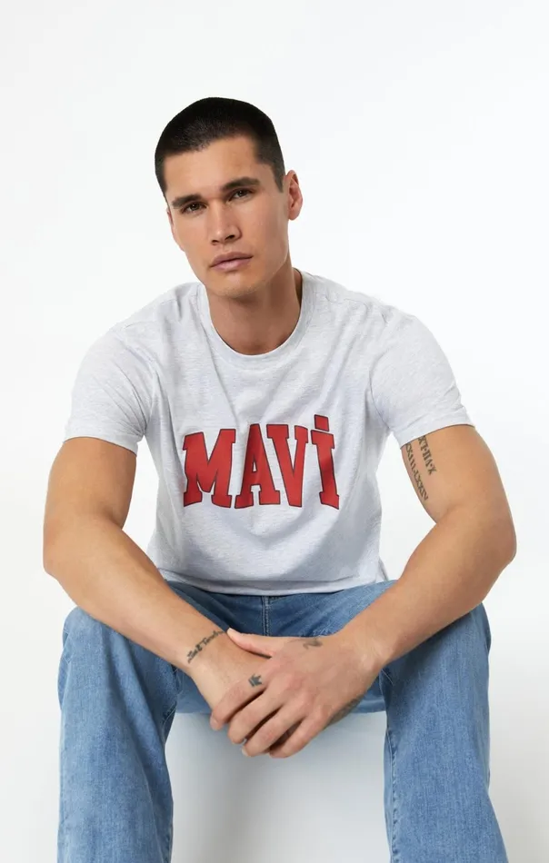 Logo TShirt In Melange Men Mavi Jeans TShirts