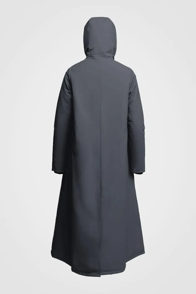 Long Raincoats Women Stutterheim Mosebacke Long Winter Jacket Charcoal