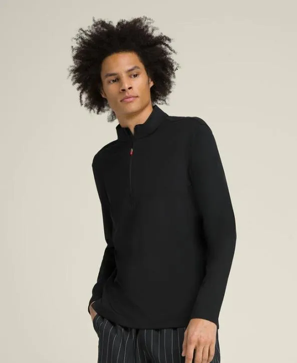Long Sleeve Shirts Men Wilson Elevate Performance HalfZip Black