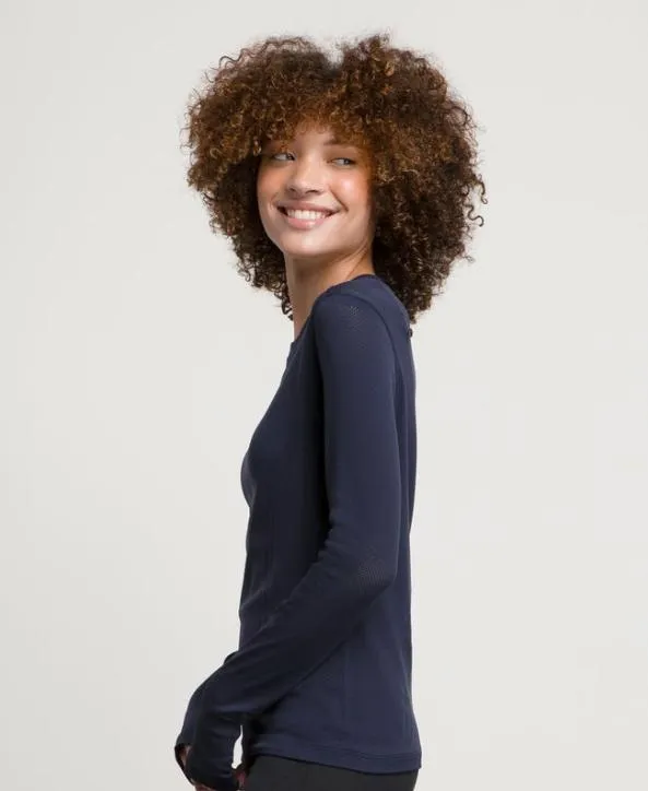 Long Sleeve Tops Women Wilson Pro Seamless LongSleeve Classic Navy