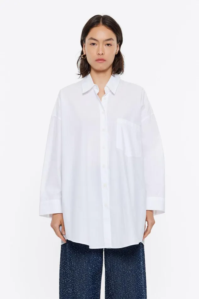 Long White Cotton Shirt White Women Bimba Y Lola Shirts