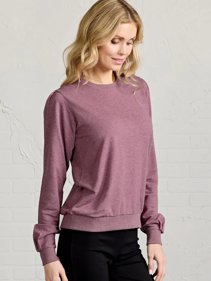 Lounge Women Tasc Performance Puff Sleeve Sparkle Sweatshirt