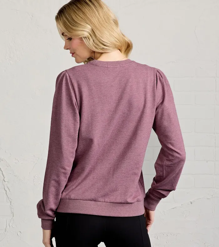 Lounge Women Tasc Performance Puff Sleeve Sparkle Sweatshirt