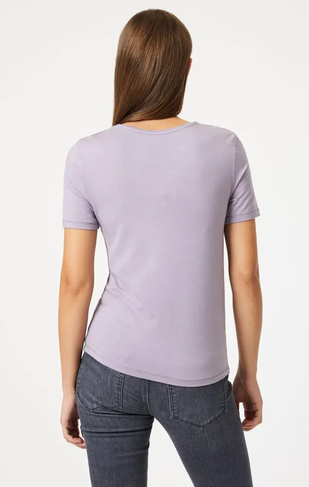 Luxe Crew Neck TShirt In Lavender Gray Women Mavi Jeans Tops and TShirts Luxe Crew Neck TShirt In Lavender Gray Women Mavi Jeans Tops and TShirts