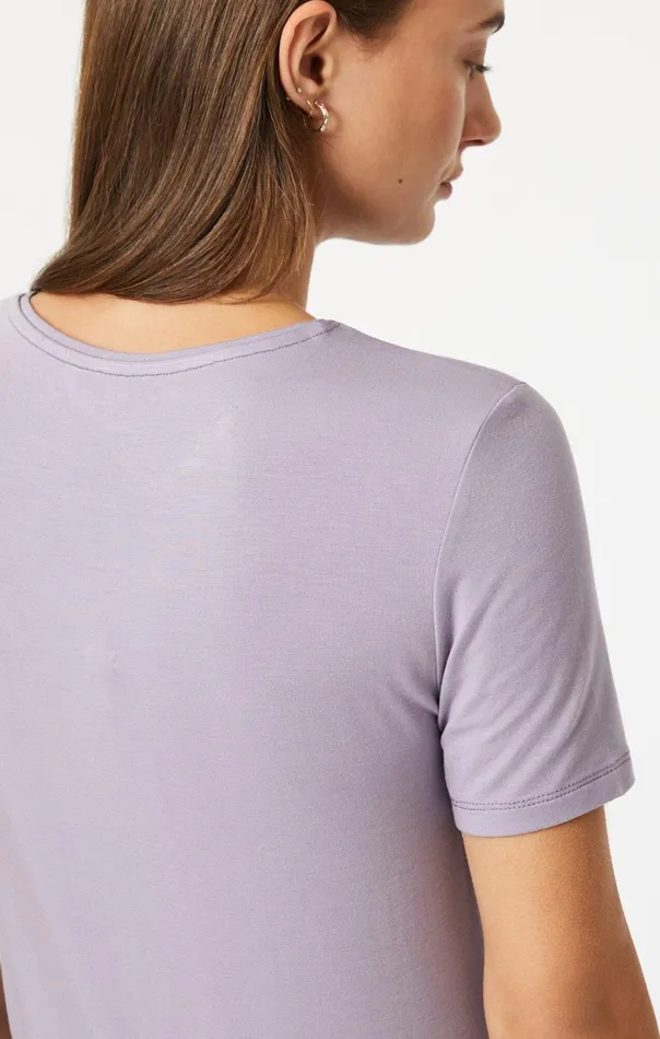 Luxe Crew Neck TShirt In Lavender Gray Women Mavi Jeans Tops and TShirts Luxe Crew Neck TShirt In Lavender Gray Women Mavi Jeans Tops and TShirts