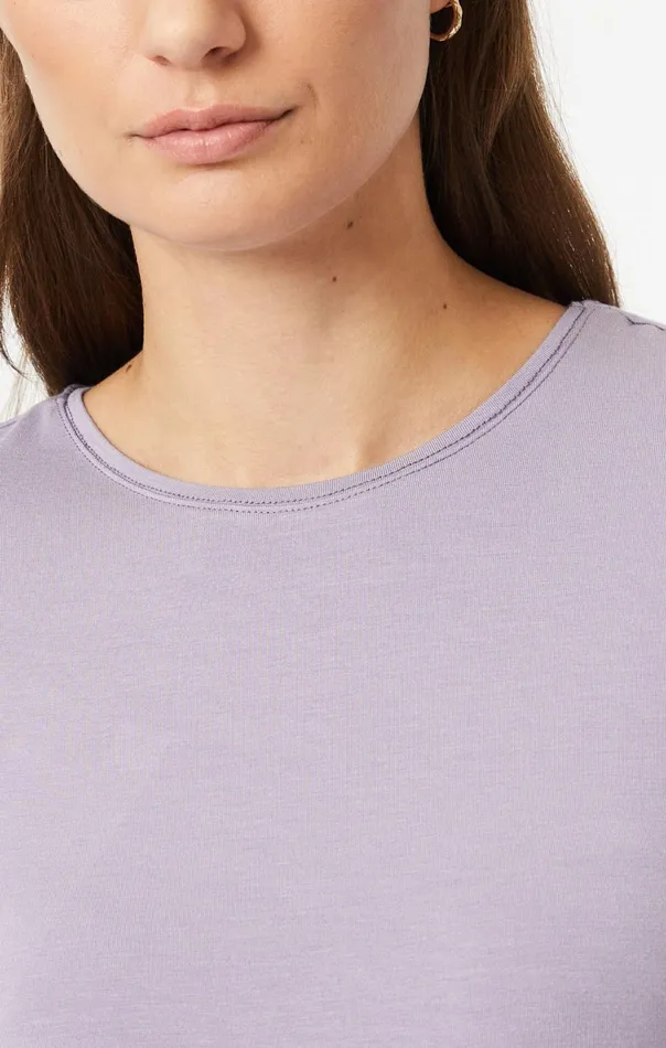 Luxe Crew Neck TShirt In Lavender Gray Women Mavi Jeans Tops and TShirts Luxe Crew Neck TShirt In Lavender Gray Women Mavi Jeans Tops and TShirts