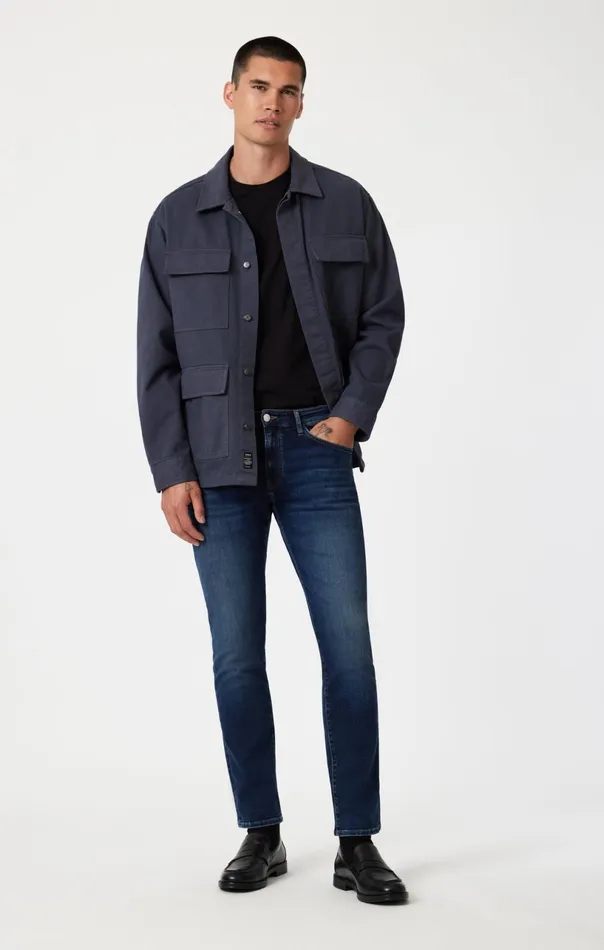 Marcus Slim Straight Leg In Deep Brushed Feather Blue Men Mavi Jeans Denim