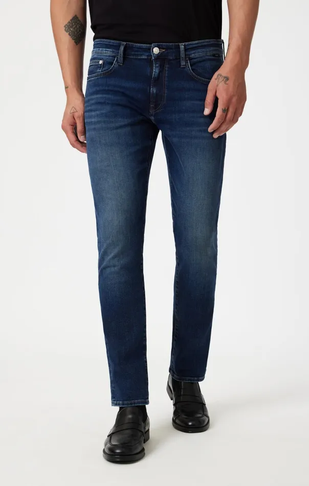 Marcus Slim Straight Leg In Deep Brushed Feather Blue Men Mavi Jeans Denim
